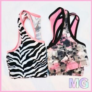 🛍️ 2 ITEMS ⋆ Pink and Black Justice Bras Sz 6/7